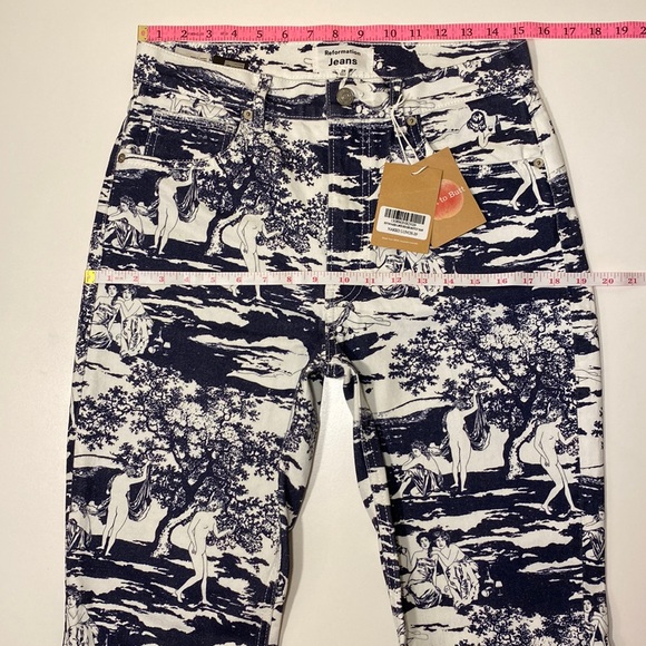 NWT Reformation Naked Lunch print Peyton high rise bootcut Jeans RARE size 29 - Picture 7 of 16